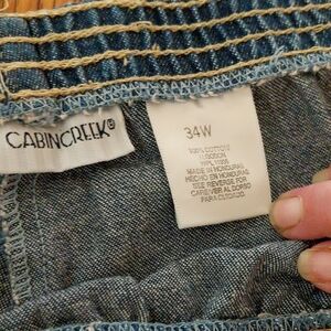 Cabin Creek Women's  Dark Blue Denim Jeans - Classic Strech Waistband Detail